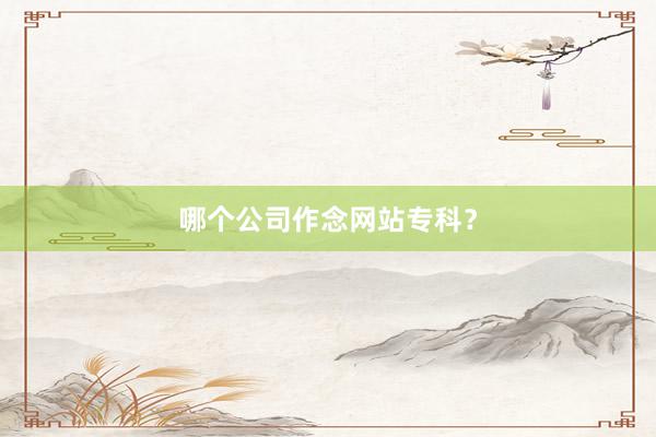 哪个公司作念网站专科？